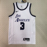 22/23 LAKERS DAVIS #3 White City Edition Top Quality Hot Pressing NBA Jersey