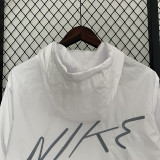 2024 New NK White Windbreaker(背上带黑字、连帽）