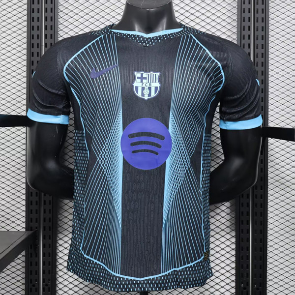 25/26 BAR  Special Edition Black Player Version Soccer Jersey(蓝胸花）
