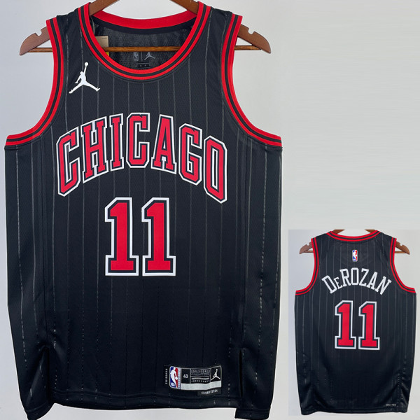 22/23 BULLS DEROZAN #11 Black Top Quality Hot Pressing NBA Jersey (Trapeze Edition) 飞人版