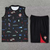24/25  Portugal Black Tank top and shorts suit