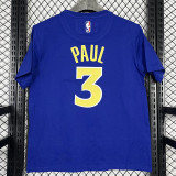 2025 T259 Warriors  PAUL #3 NK Blue  Pure Cotton  Blue T-shirt