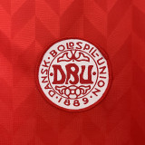 1988 Denmark Home Red  Retro  Soccer Jersey
