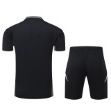 24/25 Man Utd Black Training Short Suit(胸前带广告）