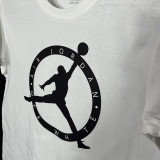 2025 T244 Flying Man Co branded Edition White  Pure Cotton  Blue T-shirt