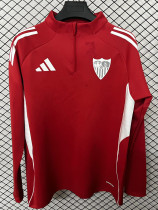 25/26 Sevilla Red Half Pull Tracksuit Tops (半拉链)