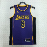 22/23 LAKERS BRYANT #8 Purple Top Quality Hot Pressing NBA Jersey (Trapeze Edition)