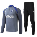24/25 INT Grey Player version Half Pull Tracksuit  (球员版、半拉链、)