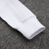 24/25 Germany White Hooded  Half Pull Tracksuit(Add Fluff)  (半拉链、加绒F595)