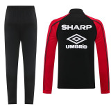25/26  Man Utd Black&Red Retro Edition Jacket Tracksuit