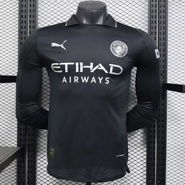 25/26 Man City Away Player Version Long Sleeve Soccer Jersey长袖