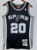 2000/2003 SA Spurs GINOBILI #20 Black Retro Top Quality Hot Pressing NBA Jersey