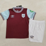 24/25 West Ham Home  Kids  Soccer Jersey(无广告）