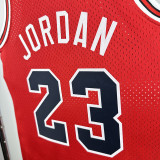 84/85 Bulls Rookie Red # 23 Jordan Heat Pressed Retro NBA Jersey