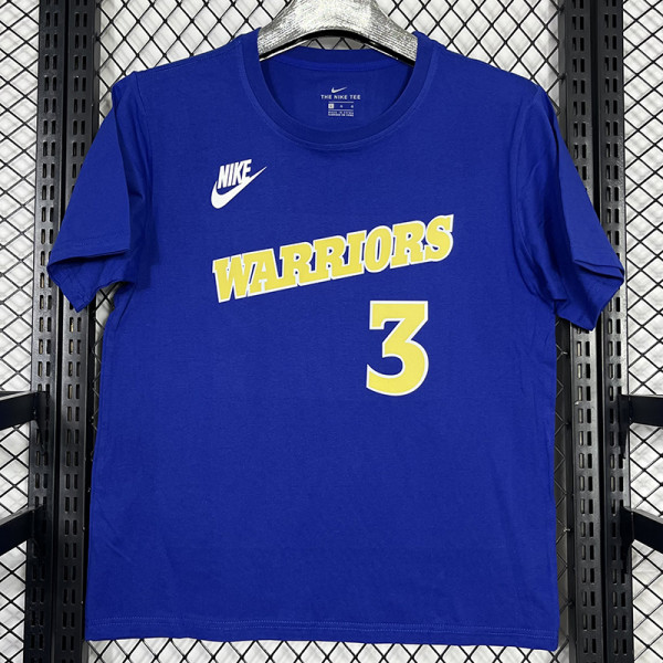 2025 T259 Warriors  PAUL #3 NK Blue  Pure Cotton  Blue T-shirt