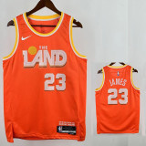25/26 Cavaliers JAMES # 23 Orange City Edition Top Quality Hot Pressing NBA Jersey