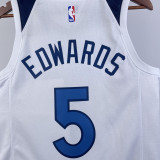 22/23 Timberwolves EDWAROS #5 White Top Quality Hot Pressing NBA Jersey
