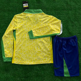 2024 Brazil Home Kids Long sleeve Soccer Jersey（童装长袖）
