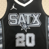 22/23 SA Spurs GINOBILI #20 Black Top Quality Hot Pressing NBA Jersey (Trapeze Edition)