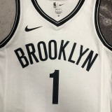 NETS BRIDGES #1 White Top Quality Hot Pressing NBA Jersey (V领)