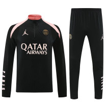24/25  PSG Jordan Black Player version Half Pull Tracksuit  (半拉链)