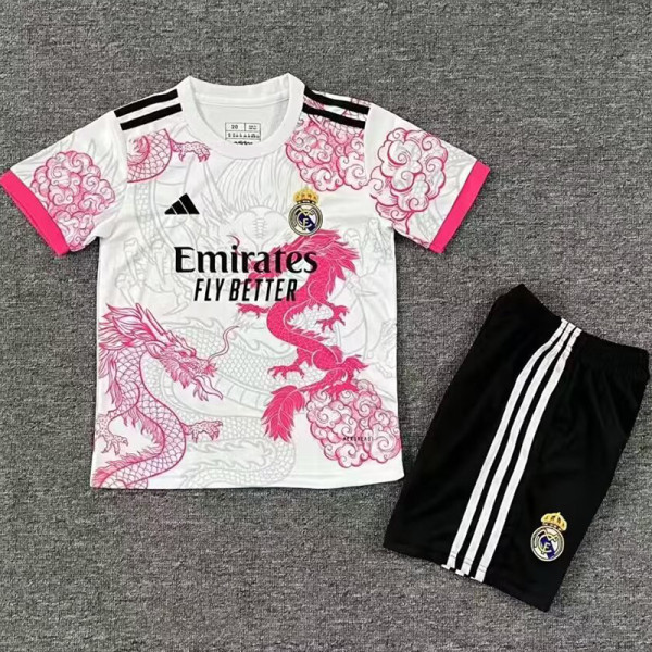 25/26 RMA Pink Dragon Edition Kids Soccer Jersey