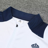 24/25 RMA White Player Version Half Pull Tracksuit  (球员版白、半拉链)