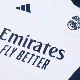 24/25 RMA White Player Version Half Pull Tracksuit  (球员版白、半拉链)