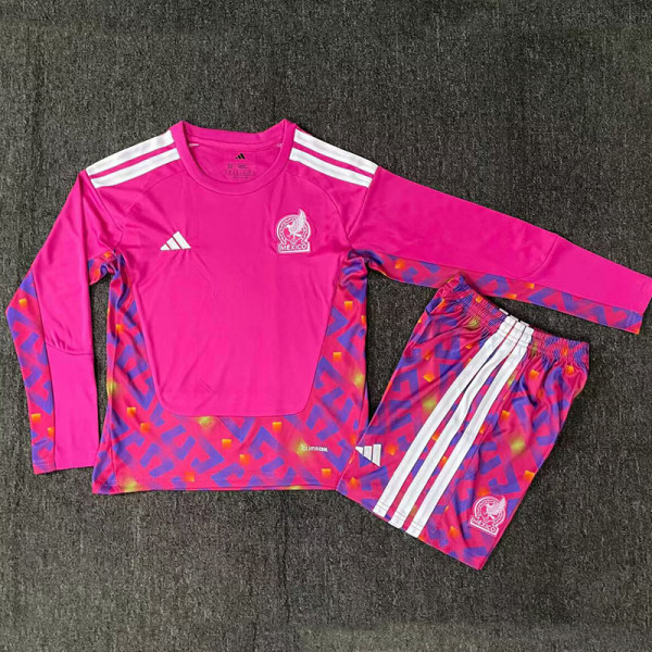 26/27 Mexico Goalkeeper Red Kids Long Sleeve Soccer Jersey
