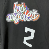 2025 T261 Clippers  LEONARD # 2  Pure Cotton  Black T-shirt