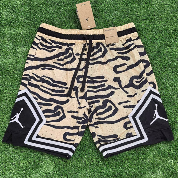 25/26 Flying Man Casual NBA Edition Lightning Tiger Pattern Yellow shorts#J2403