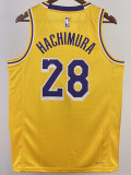 22/23 LAKERS HACHIMURA #28 Yellow Top Quality Hot Pressing NBA Jersey(圆领)