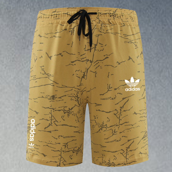 2025 RF-M556 AD Yellow Cracked Digital Printed Casual Fitness Shorts#带三叶草