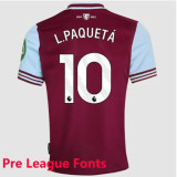 24/25 West Ham Home  Player Version Soccer Jersey