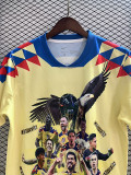 2024 Club America Champion Yellow T-shirt  （胸前球员像）