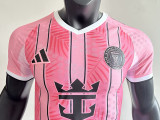 25/26 Inter Miami  Leaf patterns  Pink  Player Version  Polo Shirts