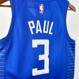 22/23 Clippers PUAL # 3 Blue Top Quality Hot Pressing NBA Jersey