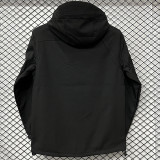 2025  RK907 JD Black Thickened Assault  Hooded Windbreaker (加厚冲锋衣）