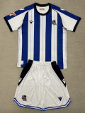 25/26 Real Sociedad Home Kids  Soccer Jersey