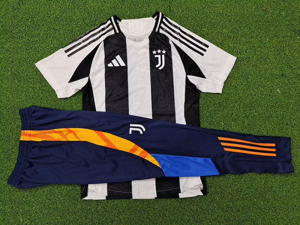 24/25 JUV Home Player Version Suit Soccer Jersey(Blue pants)蓝裤