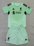 25/26  LIV Light Green Goalkeeper Kids  Soccer Jersey