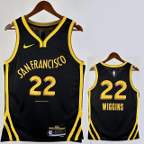 23/24 WARRIORS WIGGINS #22 Black City Edition Top Quality Hot Pressing NBA Jersey (V领)