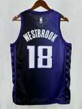 23/24 KINGS WESTBROOK #18 Purple Flying Man Limited Top Quality Hot Pressing NBA Jersey
