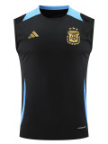 24/25  Argentina Black Tank top Training Shirts(黑色蓝肩）