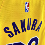 22/23 LAKERS SAKURA #28 Yellow Top Quality Hot Pressing NBA Jersey(圆领)