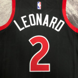 22/23 RAPTORS LEONARD #2 Black red Top Quality Hot Pressing NBA Jersey (Trapeze Edition)
