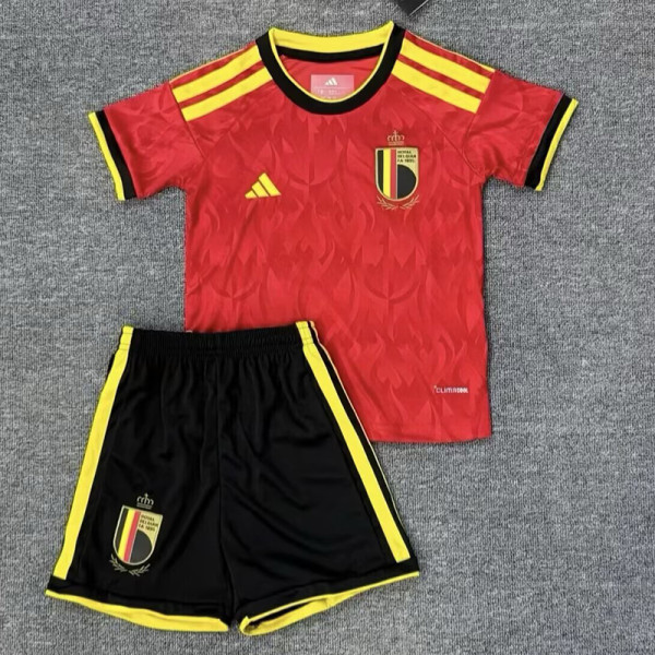 25/26 Belgium Home Kids Soccer Jersey