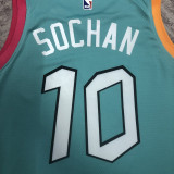 22/23 SA Spurs SOCHAN #10 Blue City Edition Top Quality Hot Pressing NBA Jersey