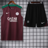 24/25 PSG Maroon Tank top and shorts suit