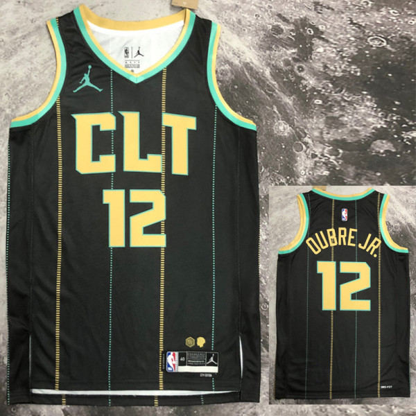 22/23 HORNETS OUBRE JR. #12 Black City Edition Top Quality Hot Pressing NBA Jersey